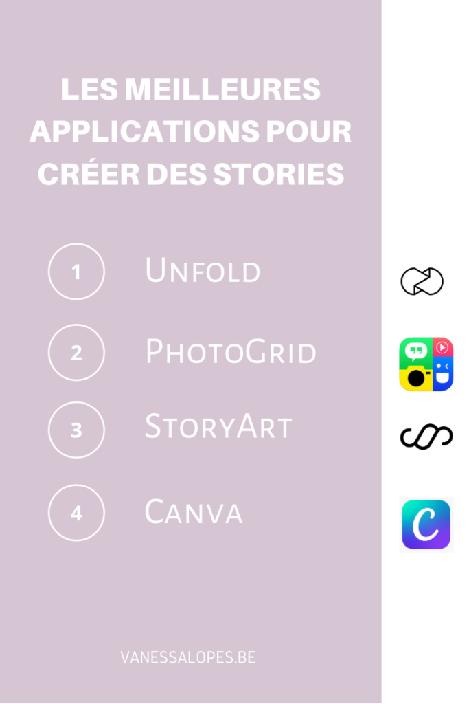 Infographie - Les meilleures applications pour créer des stories