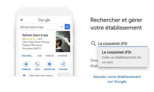 Google My Business - Rechercher et gérer votre établissement